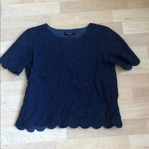 Madewell lace overlay top